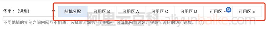 阿里云新创建的可用区