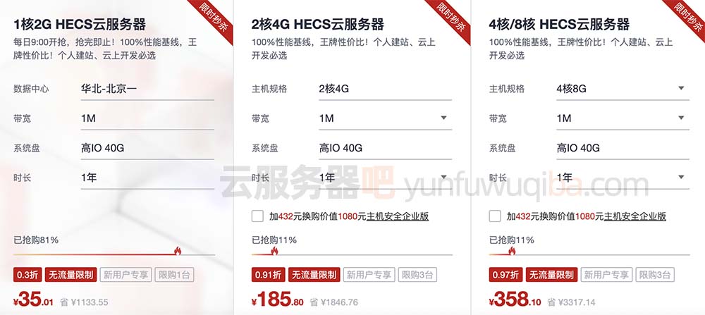 华为云服务器35元一年起