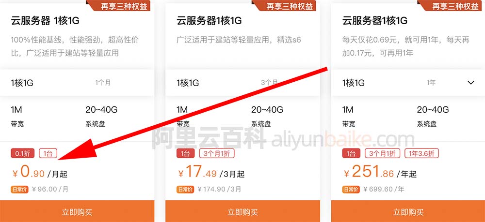 阿里云9毛钱服务器