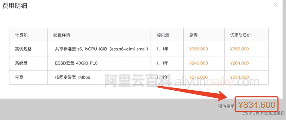 阿里云服务器一年价格