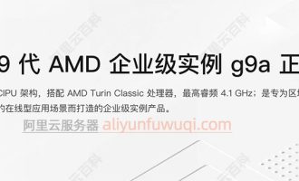 阿里云ECS服务器g9a实例，CPU采用AMD Turin Classic最高睿频4.1 GHz